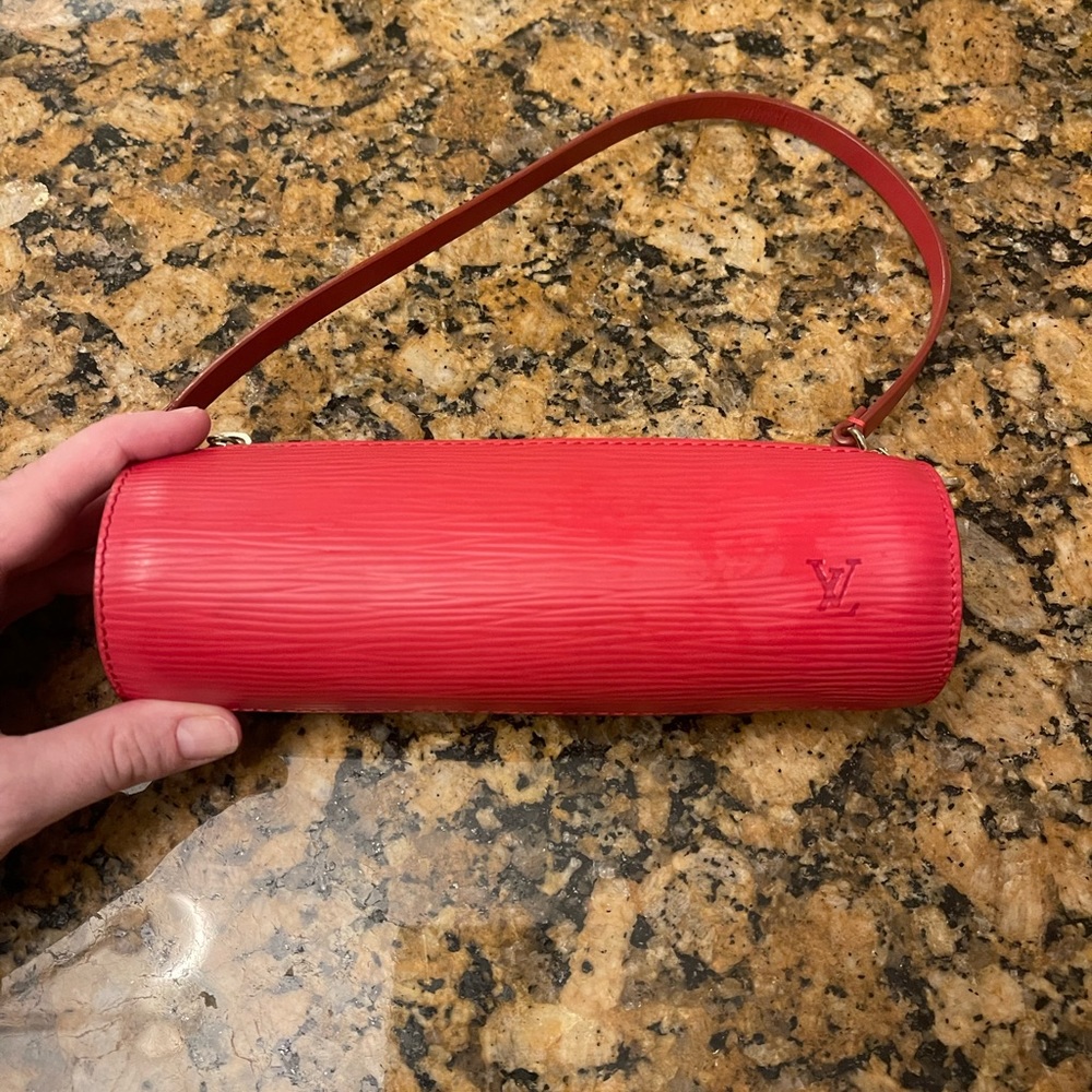Louis Vuitton small red leather bag